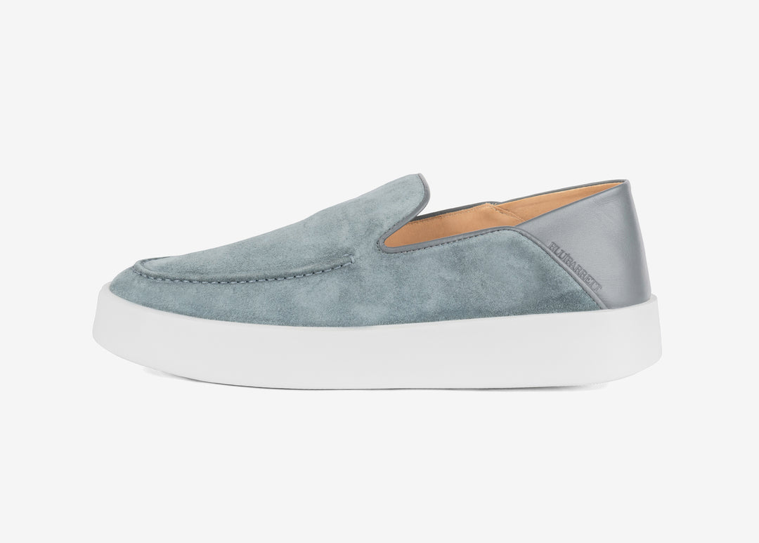 Slip-on sneaker in suede and leather grey