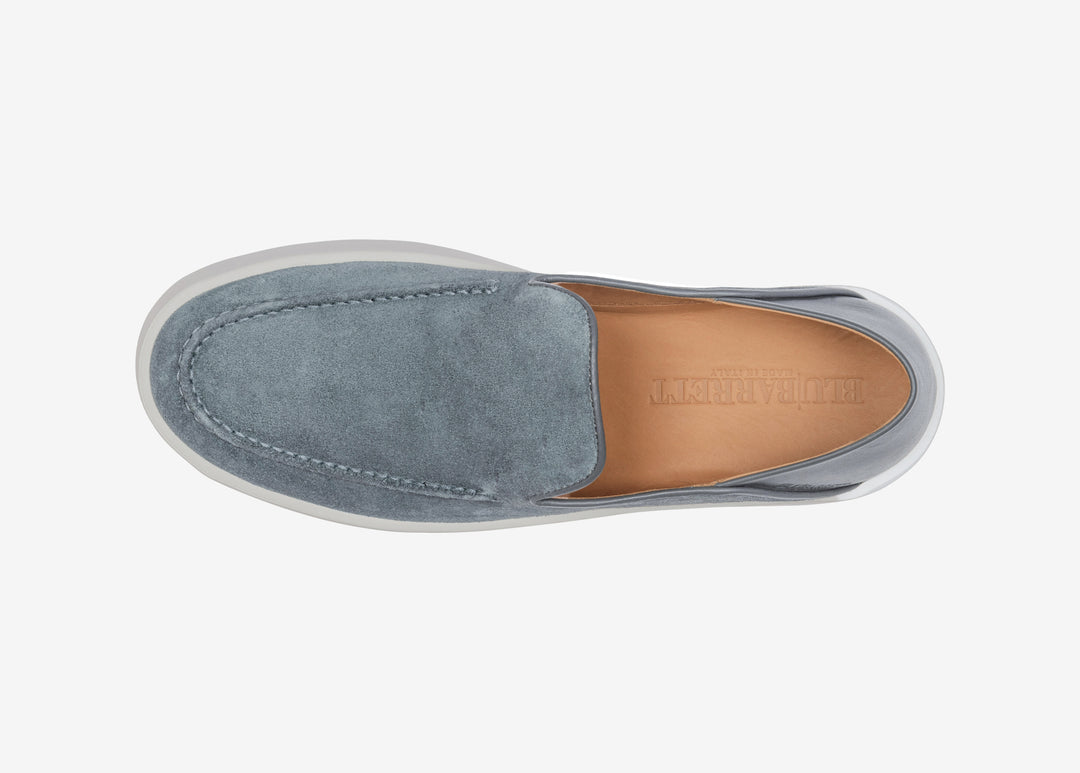 Slip-on sneaker in suede e pelle grigio