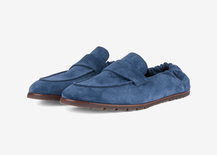 Blue slip on with band detail and elastic