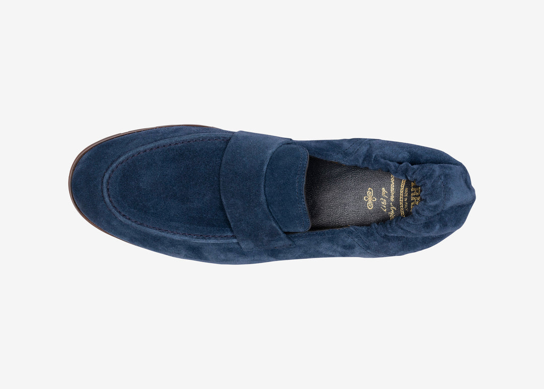 Blue slip on with band detail and elastic
