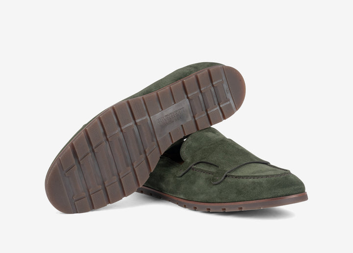 Green slip on in suede