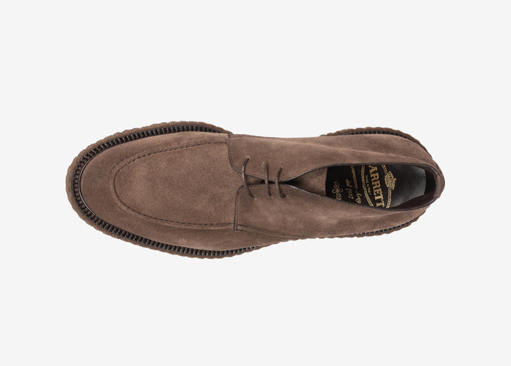 Bottine à lacets en suede beige