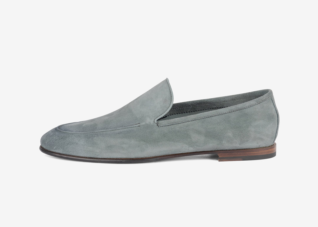 Grey suede loafer