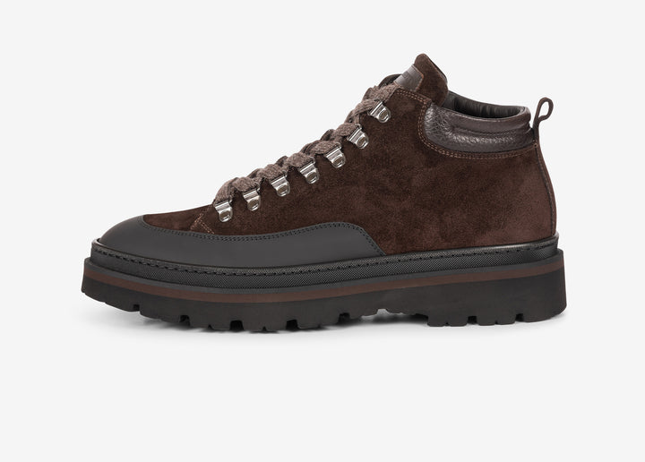 Sneaker montant en suede marron foncé