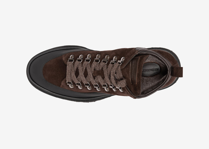 Sneaker montant en suede marron foncé