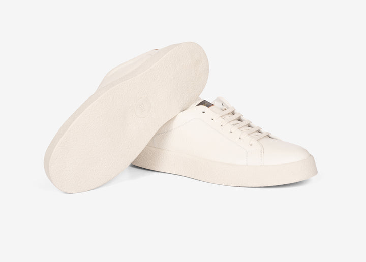 Sneaker in vitello martellato bianco sporco