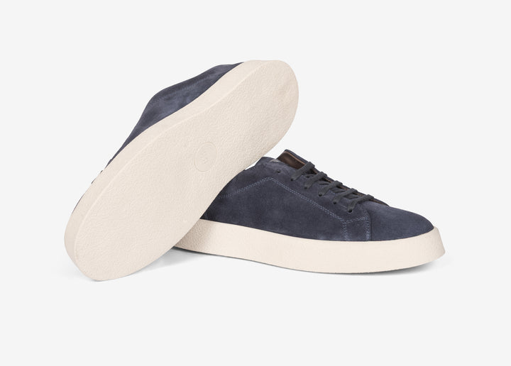 Sneaker in suede blu
