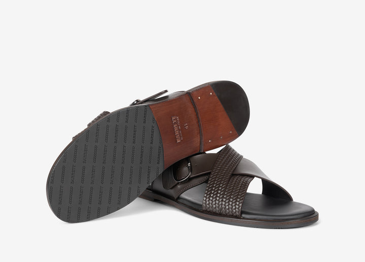 Sandal with woven straps