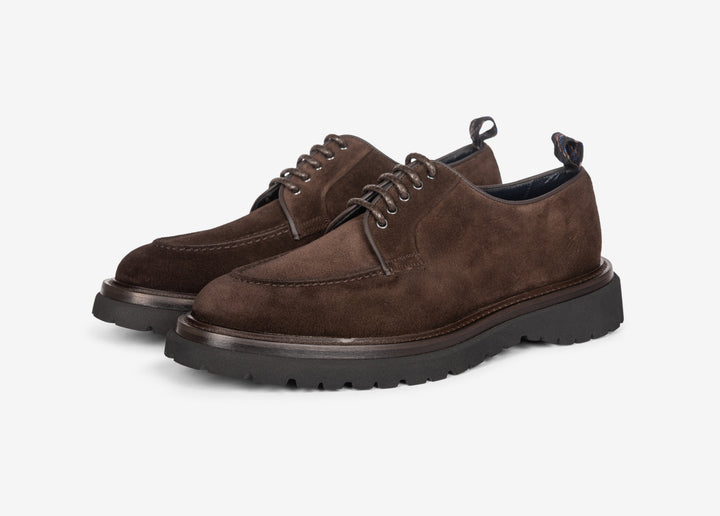 Derby en suede marron foncé