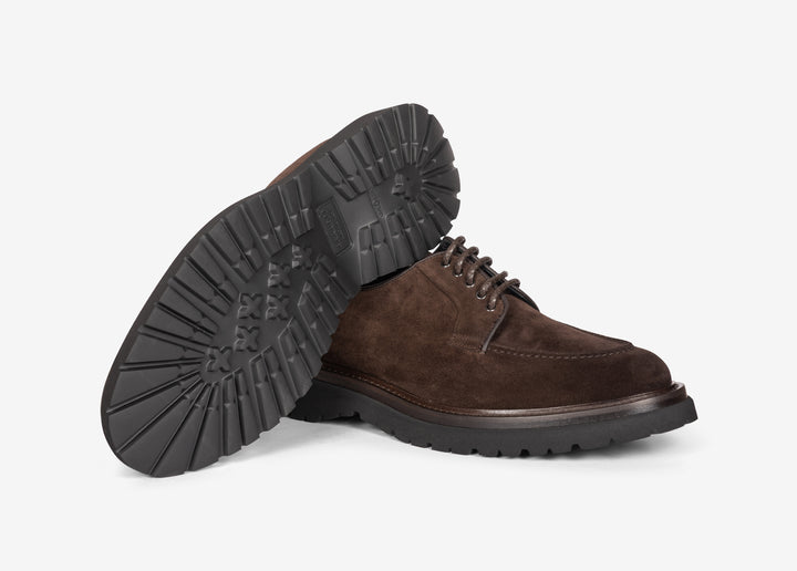 Derby en suede marron foncé