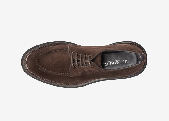 Derby en suede marron foncé