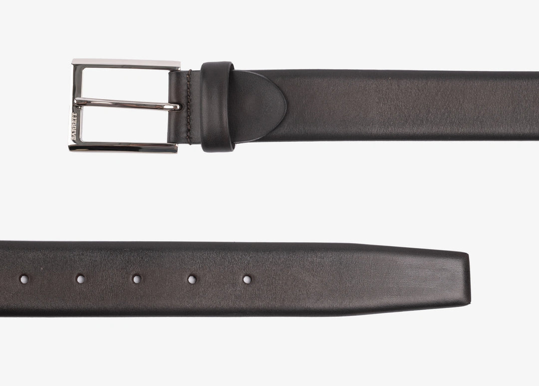 Dark brown hand-aged leather belt