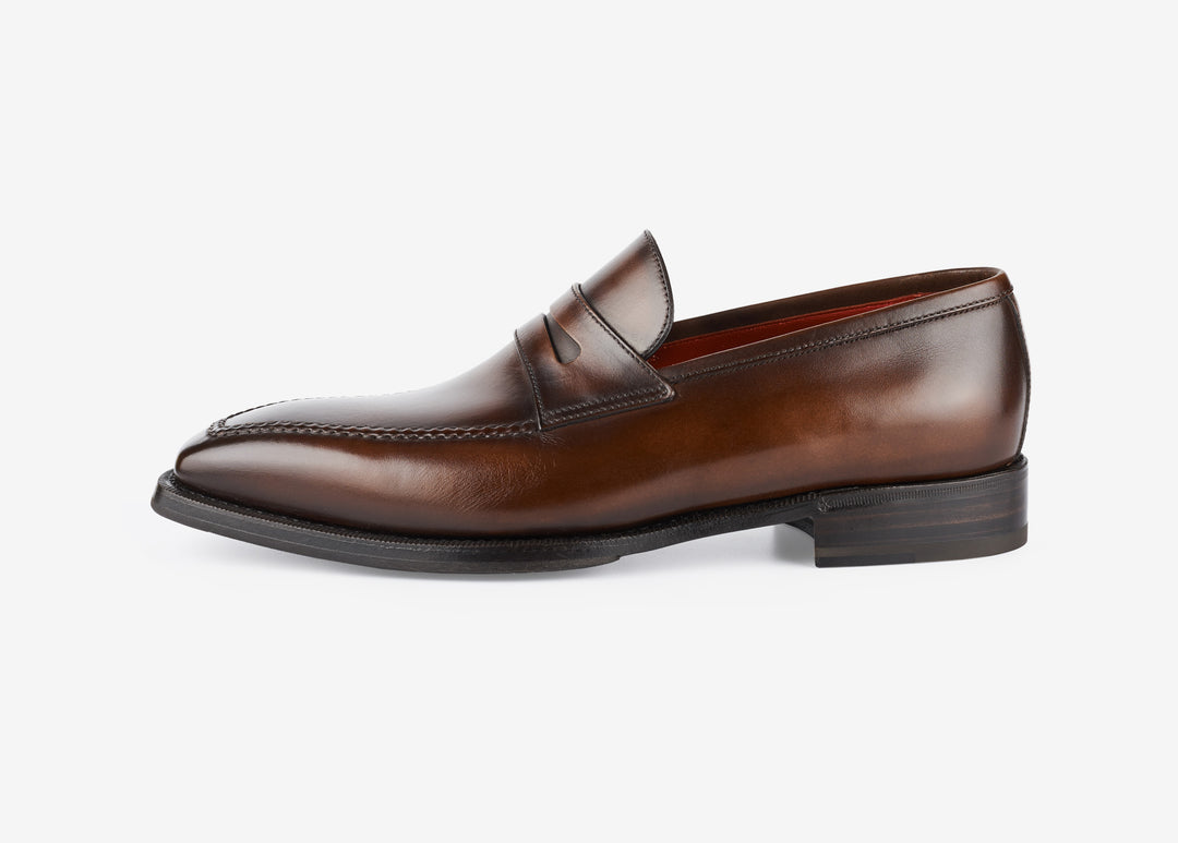Penny loafer in brown calfskin