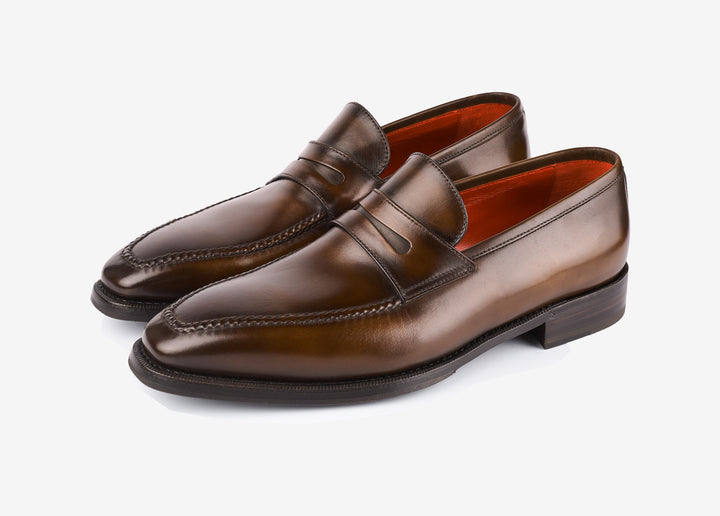 Penny loafer in brown calfskin