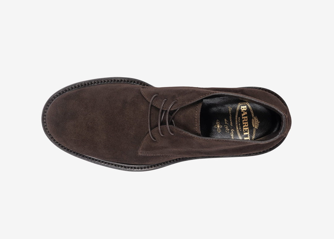 Stivaletto stringato in suede testa di moro