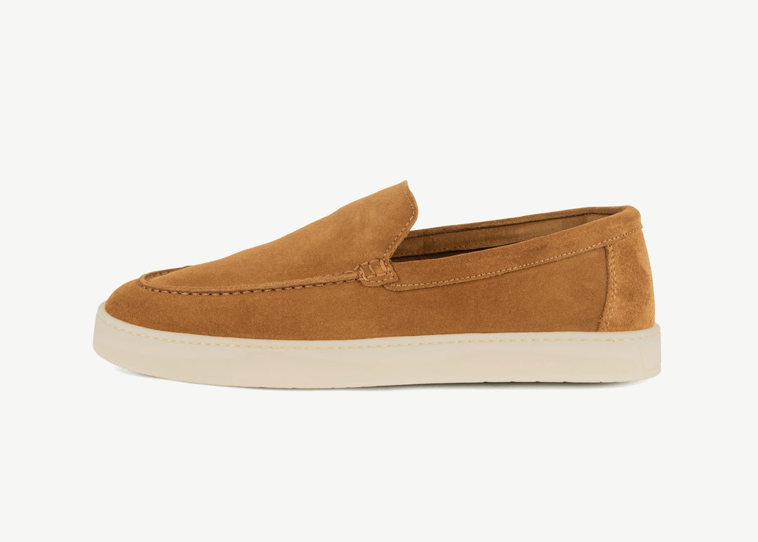 Brown moccasin in suede