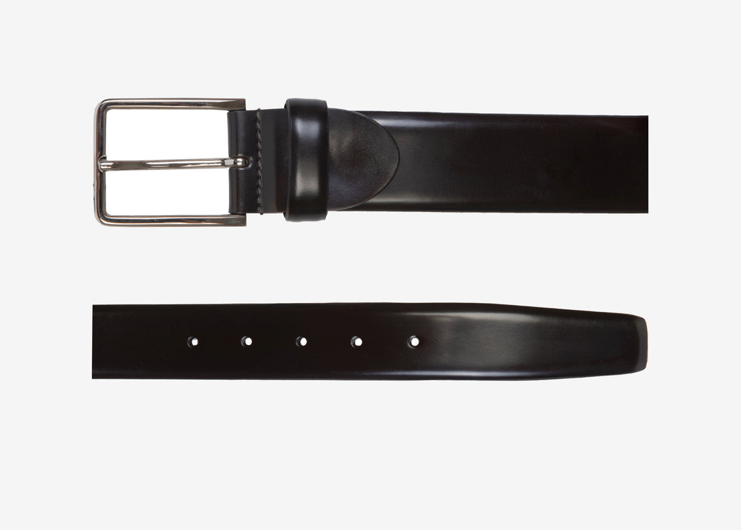 Dark brown brushed leather belt