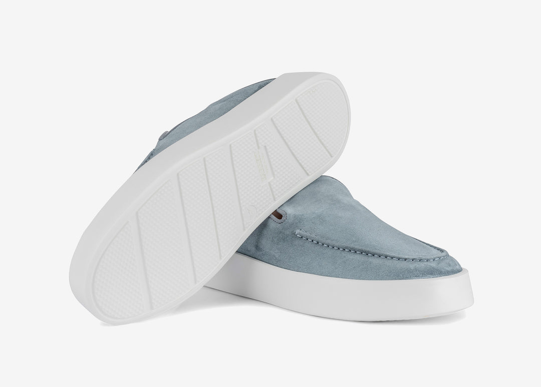 Slip-on sneaker in suede and leather grey