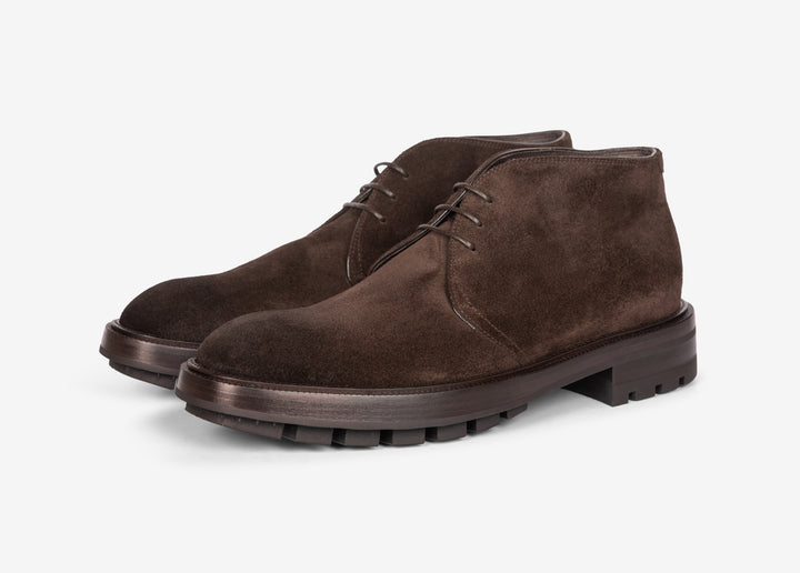 Stivaletto in suede testa di moro
