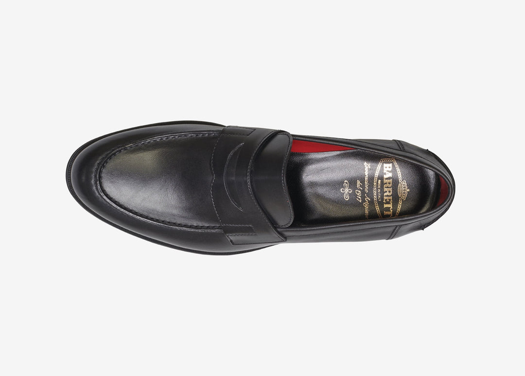 Black calfskin penny loafer