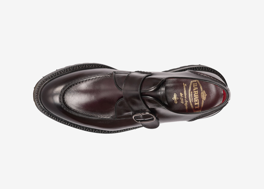 Brown mono buckle in hand-aged leather