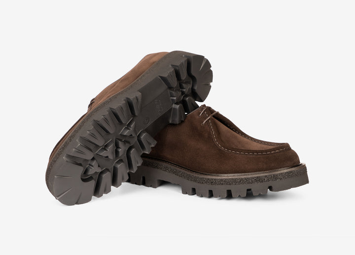 Derby in suede testa di moro