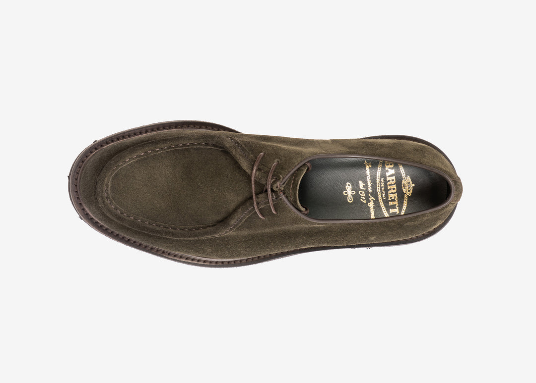 Derby in suede verde mimetico