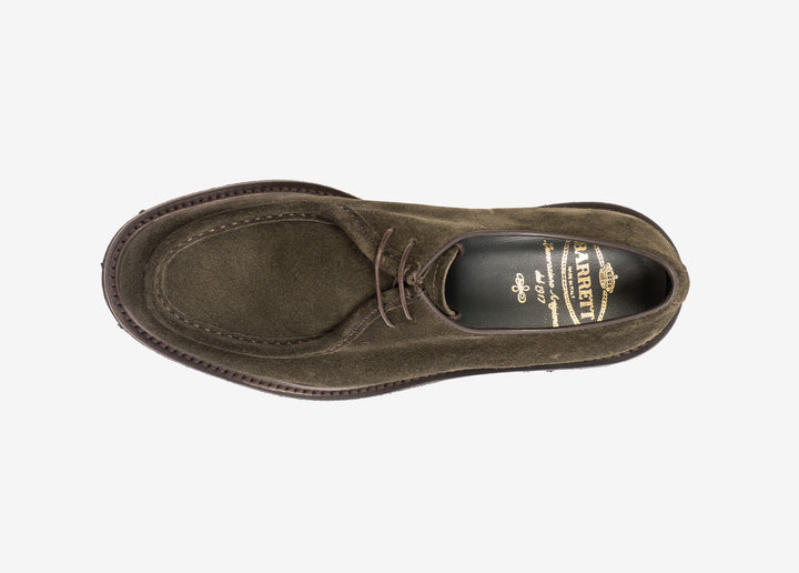 Derby in suede verde mimetico