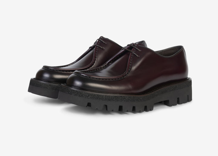 Derby in vitello spazzolato color bordeaux