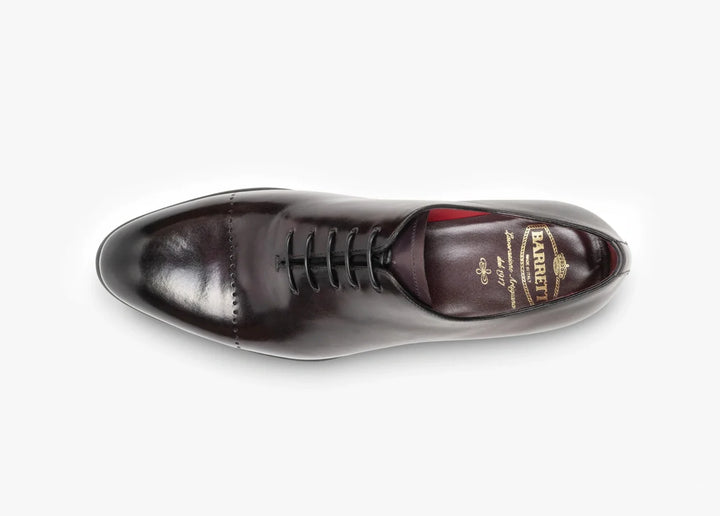 Hand-aged calfskin Oxford with decorated cap-toe