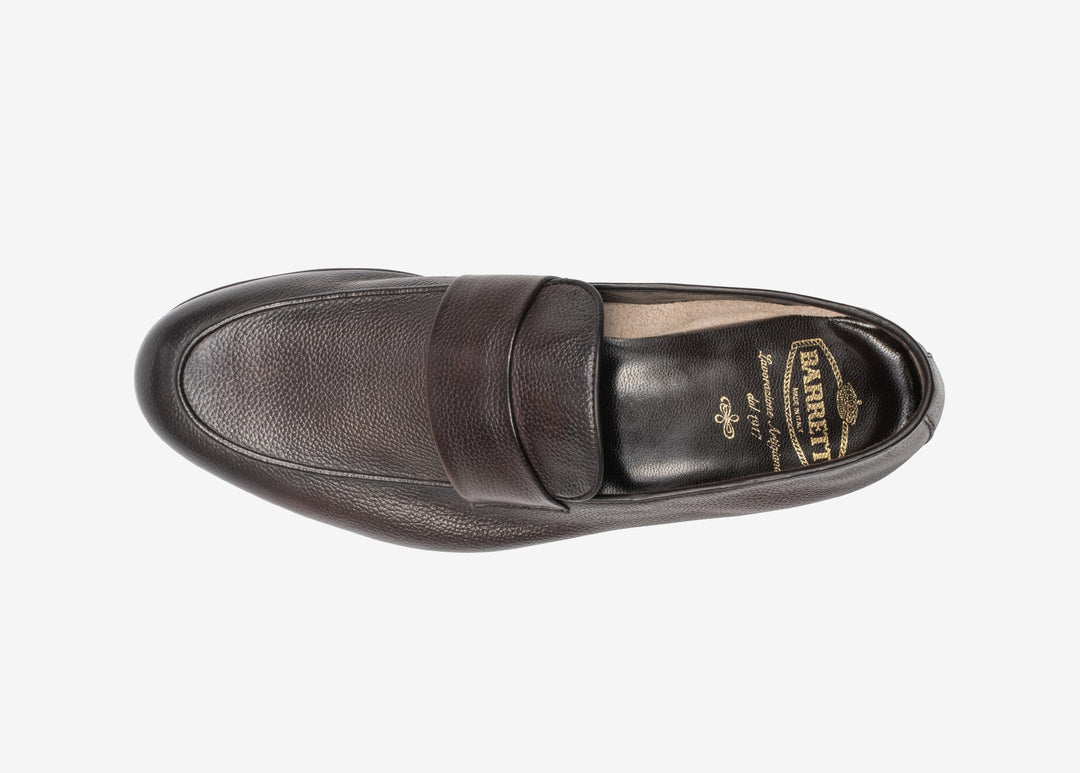 Mocassin marron en cuir foulonné