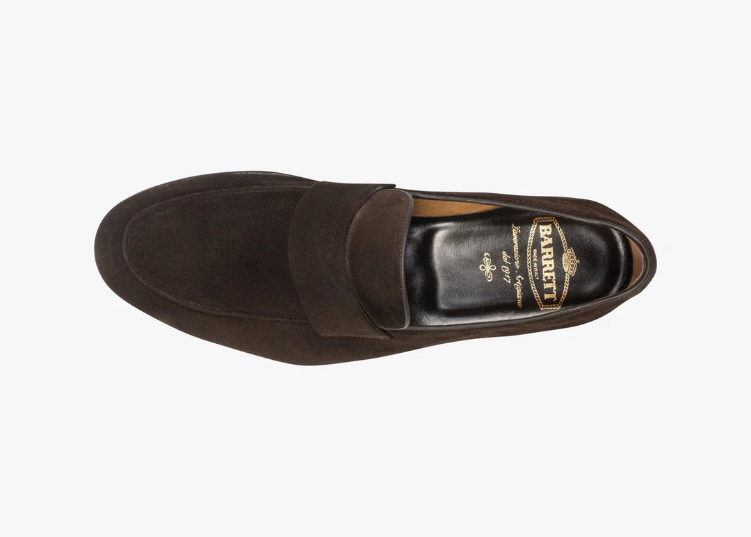 Brown loafer with band detail in suede