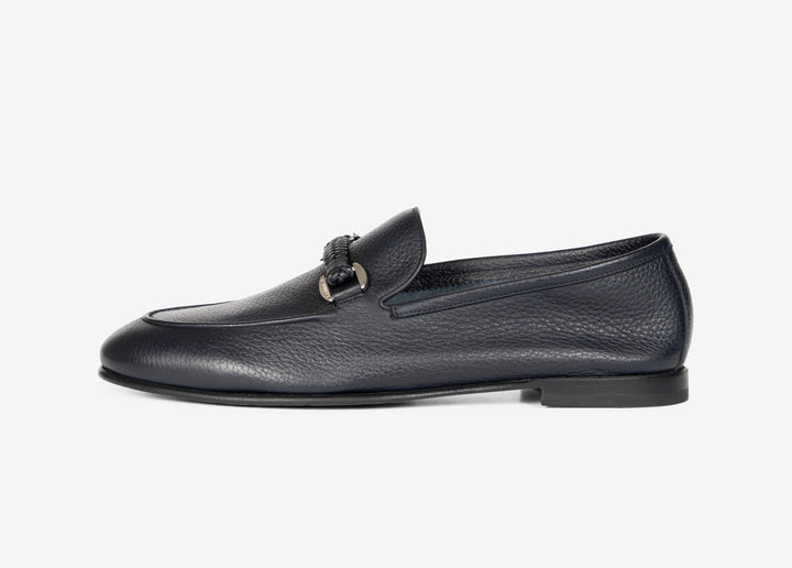 Mocassino con morsetto in cervo blu notte