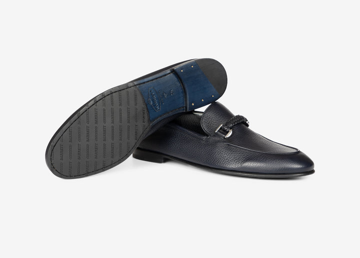 Mocassino con morsetto in cervo blu notte