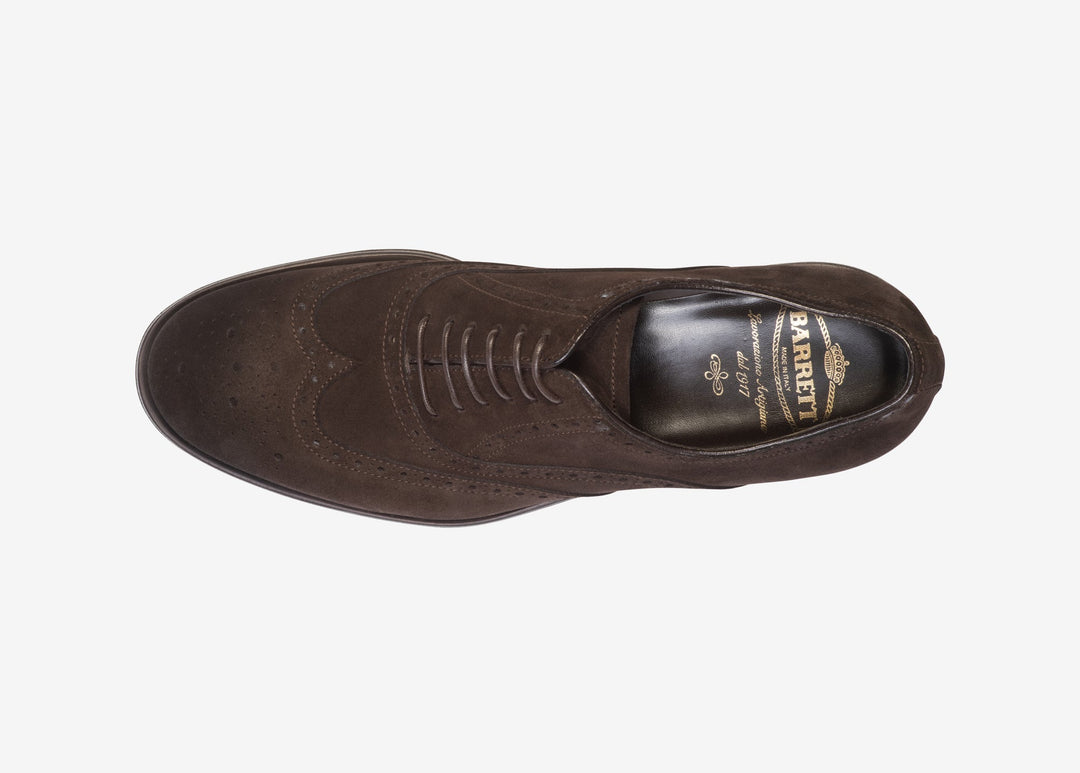 Brown brogue Oxford in suede 