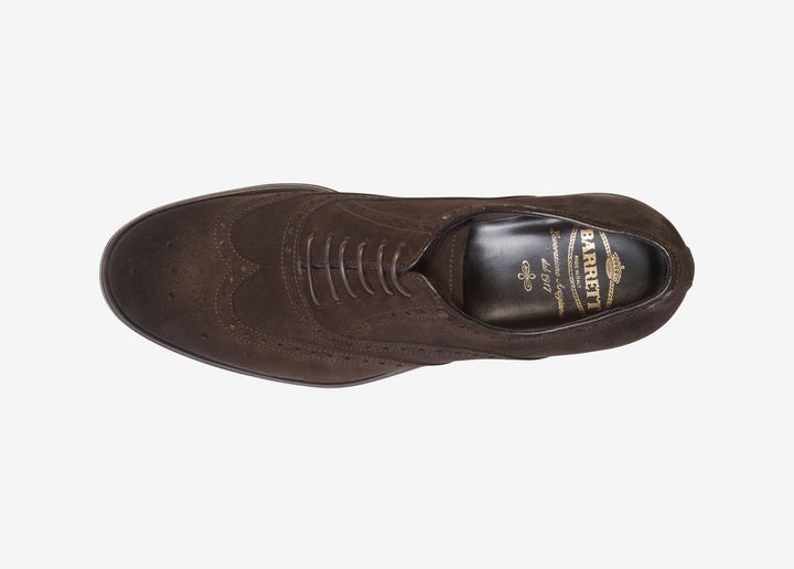 Brown brogue Oxford in suede 