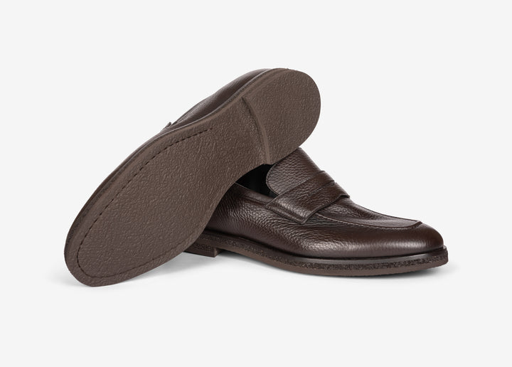 Brown loafer in deerskin