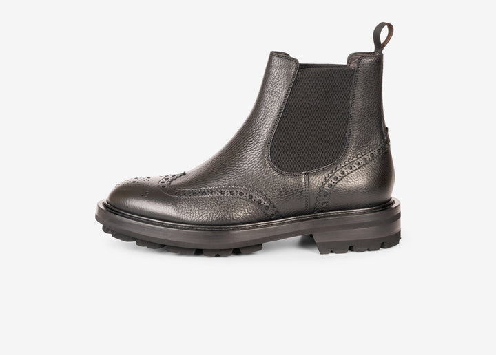 Bottine en cuir de veau avec details brogue