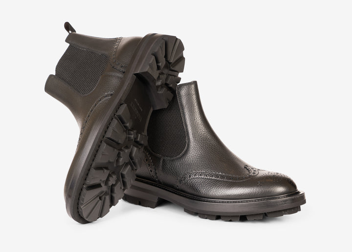 Bottine en cuir de veau avec details brogue