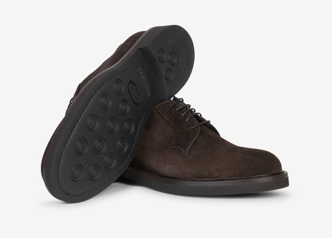 Derby in suede testa di moro