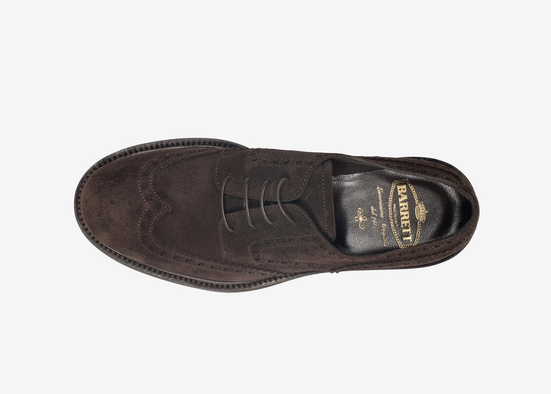 Brown brogue Derby shoe in suede