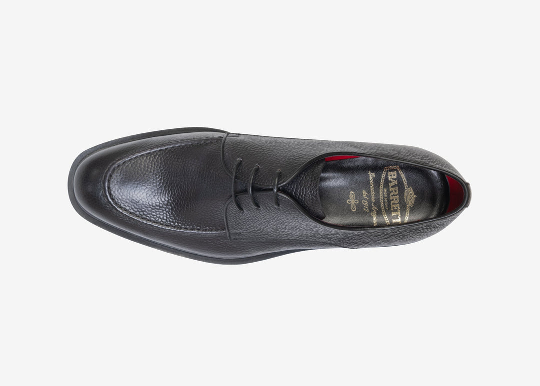 Black thumbled leather Derby 