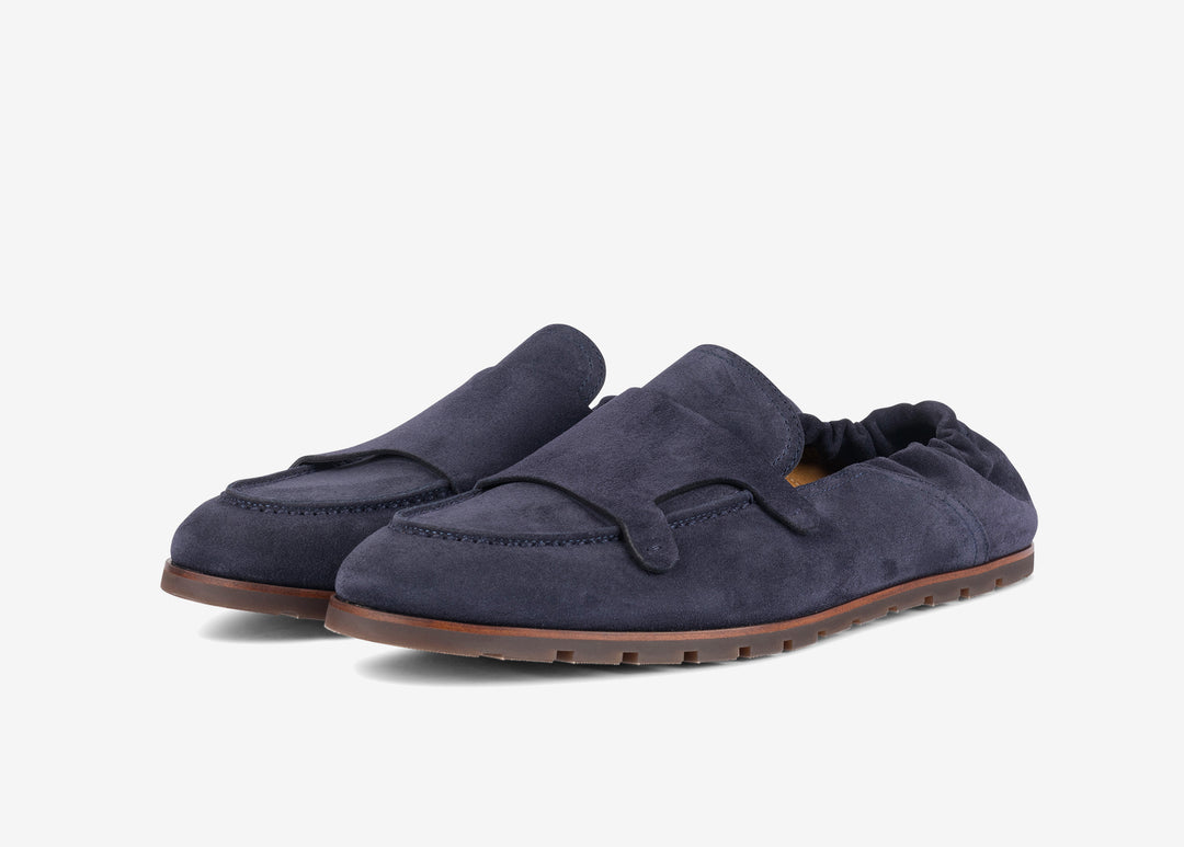 Slip on in suede blu