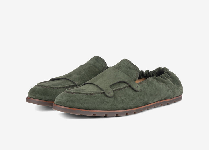 Green slip on in suede