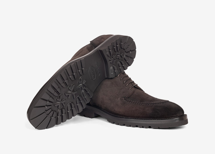 Derby in suede testa di moro