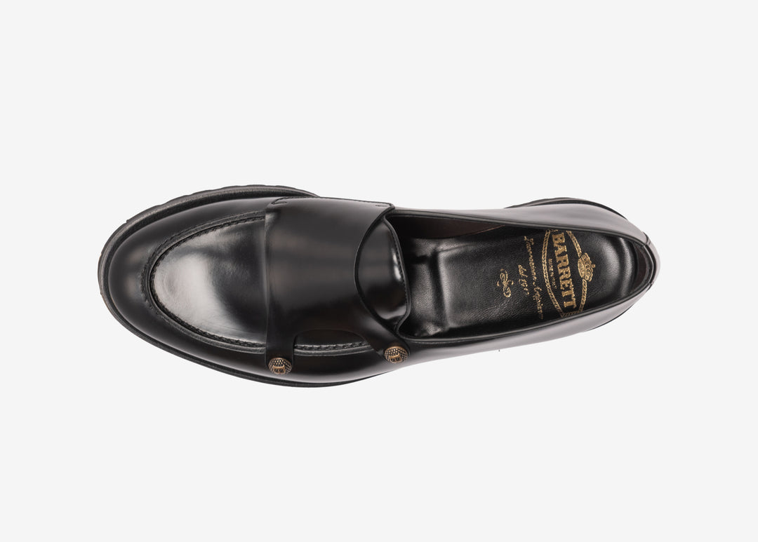 Mocassin en cuir de veau brossé noir