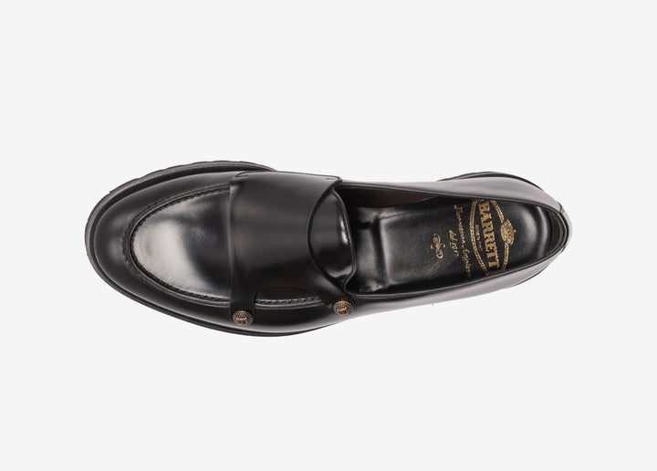 Mocassin en cuir de veau brossé noir