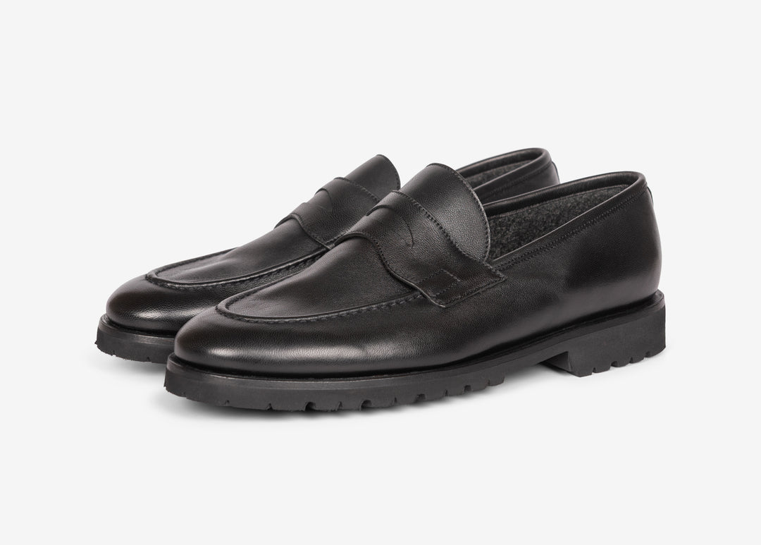 Mocassino classico con fascetta in nappa nero