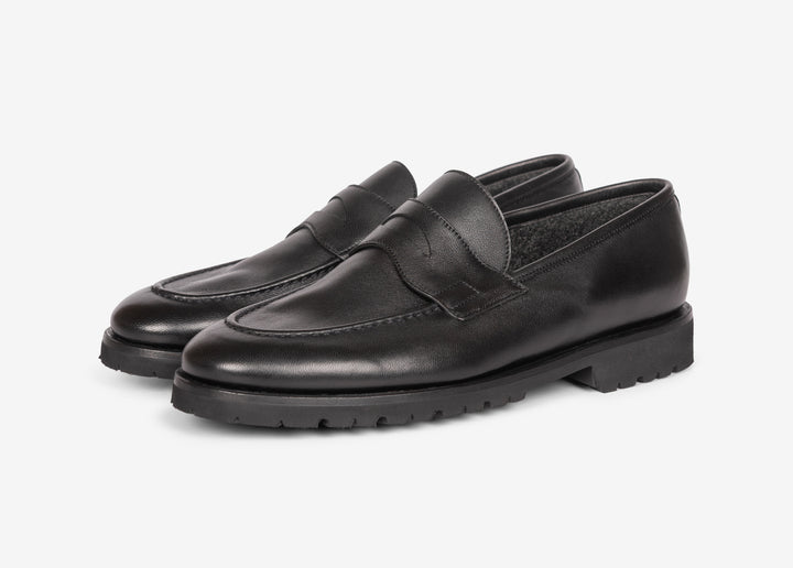 Mocassino classico con fascetta in nappa nero