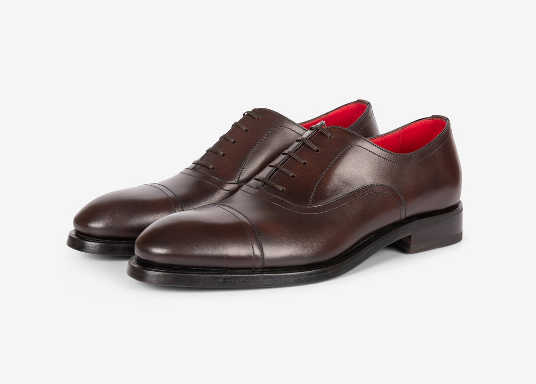 Oxford en cuir de veau marron